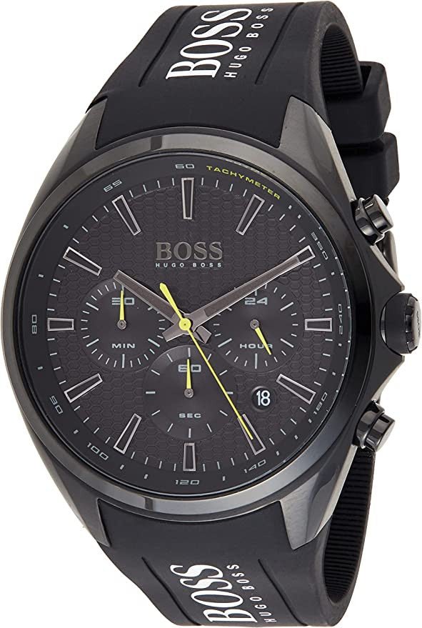 Hugo Boss Distinct Black Dial Black Silicone Strap Watch for Men - 1513859