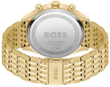 Hugo Boss Gregor Chronograph Grey Dial Gold Steel Strap Watch For Men - 1514051