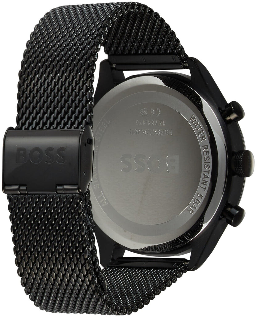 Hugo Boss Gregor Chronograph Black Dial Black Mesh Bracelet Watch For Men - 1514065