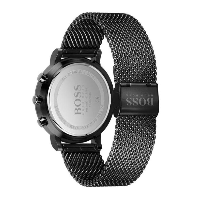 Hugo Boss Integrity Black Dial Black Mesh Bracelet Watch for Men - 1513813