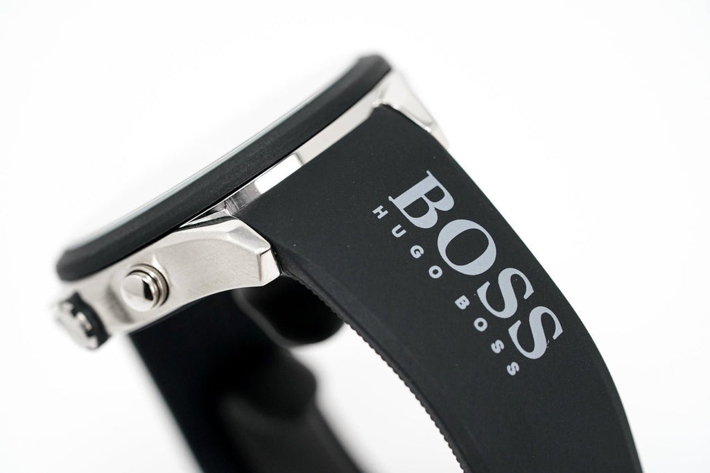 Hugo Boss Velocity Black Dial Black Leather Strap Watch for Men - 1513716