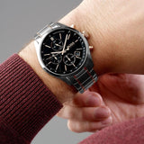 Hugo Boss Champion Chronograph Black Dial Two Tone Steel Strap Watch for Men - 1513819