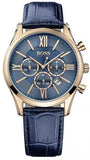 Hugo Boss HB1513320 Ambassador Chronograph Quartz Men's Watch – Blue Dial & Blue Leather Strap