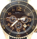 Marc Jacobs Rock Chronograph Black Dial Black Silicone Strap Watch for Women - MBM2552