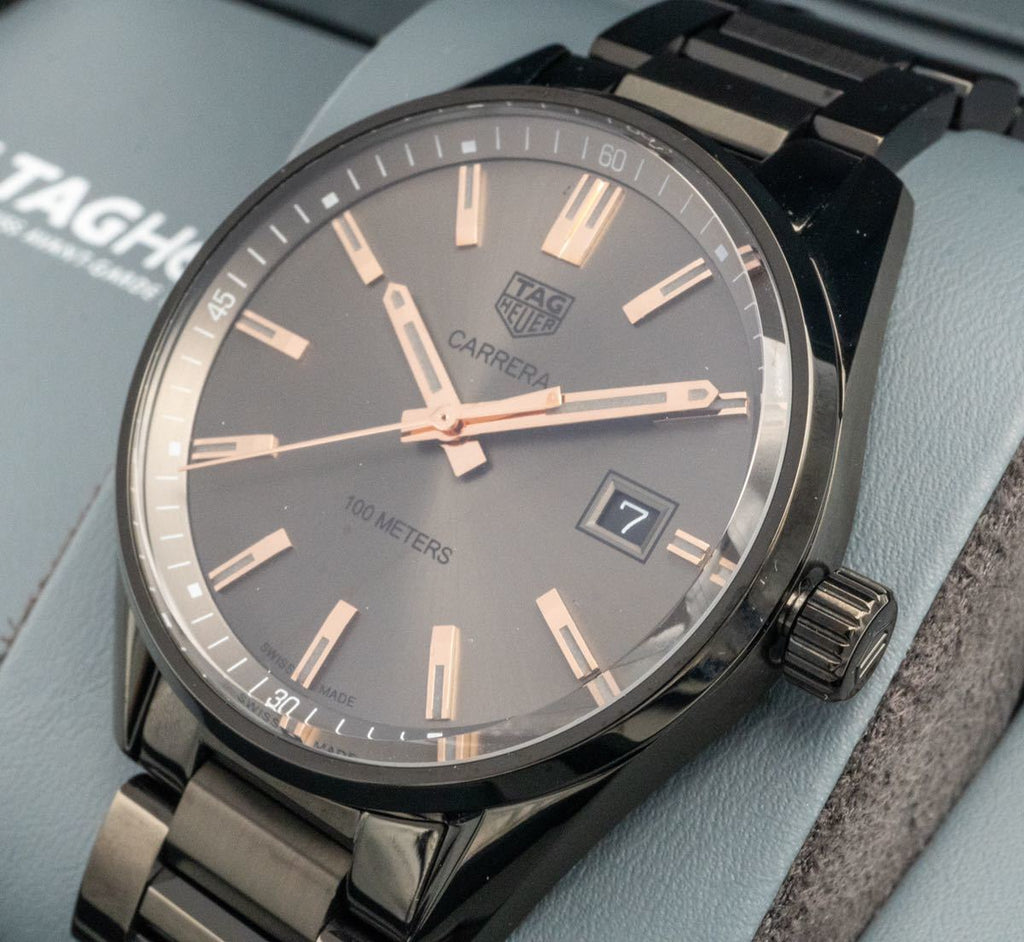 Tag Heuer Carrera Special Edition 39mm Black Dial Black Steel Strap Watch for Women - WAR1113.BA0602