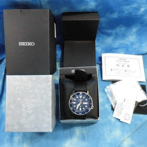 Seiko 5 Sports SBSA098 Automatic Men's Watch – Blue Dial & Black NATO Strap