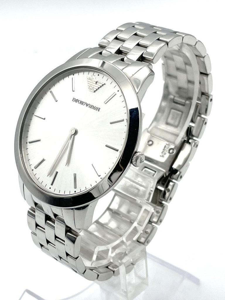Emporio Armani Classic Quartz Silver Dial Silver Steel Strap Watch For Men - AR1745