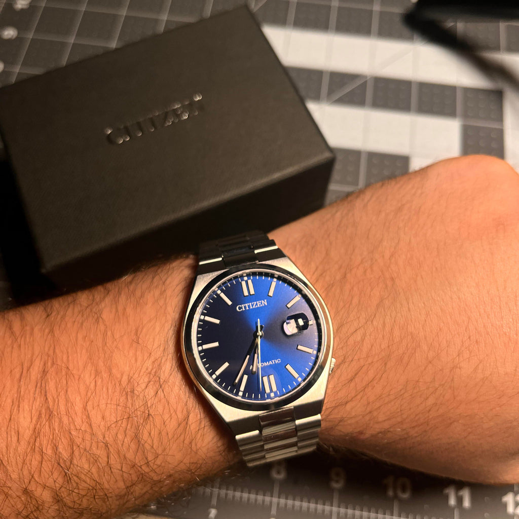 Citizen Tsuyosa NJ0150-81L Men's Automatic Watch – Blue Dial with Silver Steel Strap