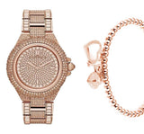 Michael Kors Camille Crystal Rose Gold Dial Rose Gold Steel Strap Watch for Women - MK5862