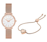 Michael Kors Pyper Quartz Mother of Pearl White Dial Rose Gold Mesh Strap Watch For Women - MK4588