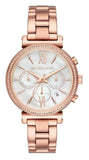 Michael Kors MK6576 Sofie Chronograph Women's Watch – Mother of Pearl White Dial & Rose Gold Steel Bracelet