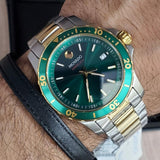 Movado Series 800 Green Dial Two Tone Steel Strap Watch for Men - 2600147