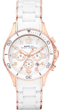 Marc Jacobs MBM2547 Rock Chronograph Women's Watch – White Dial & White Silicone Strap