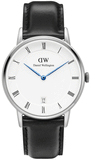 Daniel Wellington DW00100096 Dapper Sheffield Women's Watch – White Dial & Black Leather Strap
