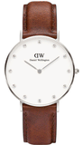 Daniel Wellington DW00100079 Classy St Mawes Women’s Watch – White Dial with Brown Leather Strap