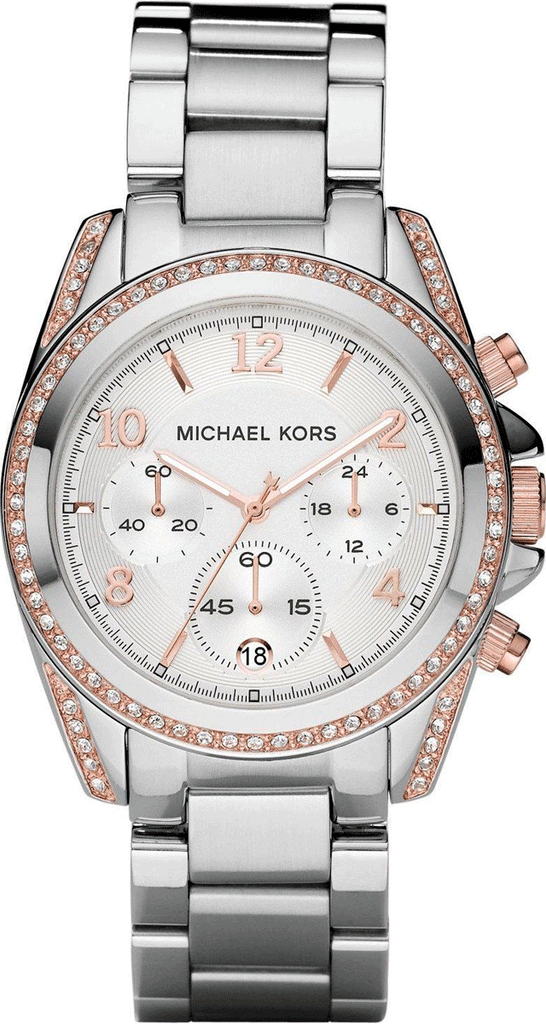 Michael Kors Blair Chronograph Silver Dial Silver Steel Strap Watch for Women - MK5459