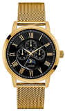Guess W0871G2 Delancy Quartz Men's Watch – Black Dial & Gold Mesh Bracelet
