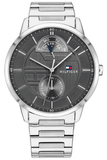 Tommy Hilfiger 1791608 Hunter Quartz Men's Watch – Grey Dial & Silver Steel Strap