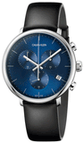 Calvin Klein K8M271CN High Noon Men's Chronograph Watch – Blue Dial & Black Leather Strap
