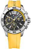Tommy Hilfiger 1791144 Sports Multifunction Men's Watch – Black Dial & Yellow Rubber Strap