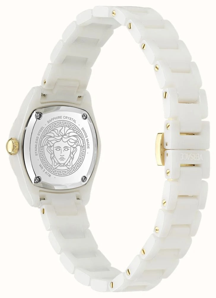 Versace DV One Mini White Dial White Ceramic Dial Watch for Women - VE9F00224