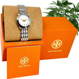 Tory Burch Whitney Ivory White Dial Silver Steel Strap Watch for Women - TBW8001