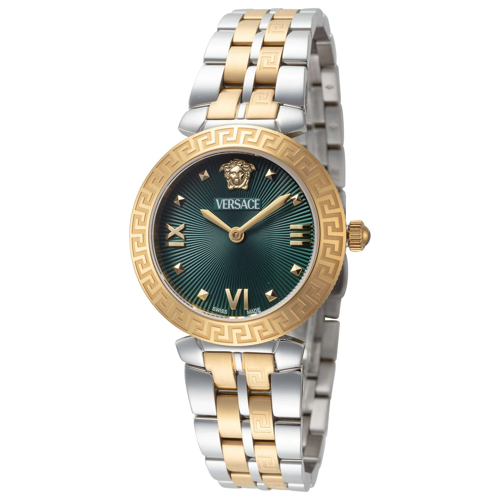 Versace Daphnis Quartz Green Dial Two Tone Steel Strap Watch for Women - VEOCA0424