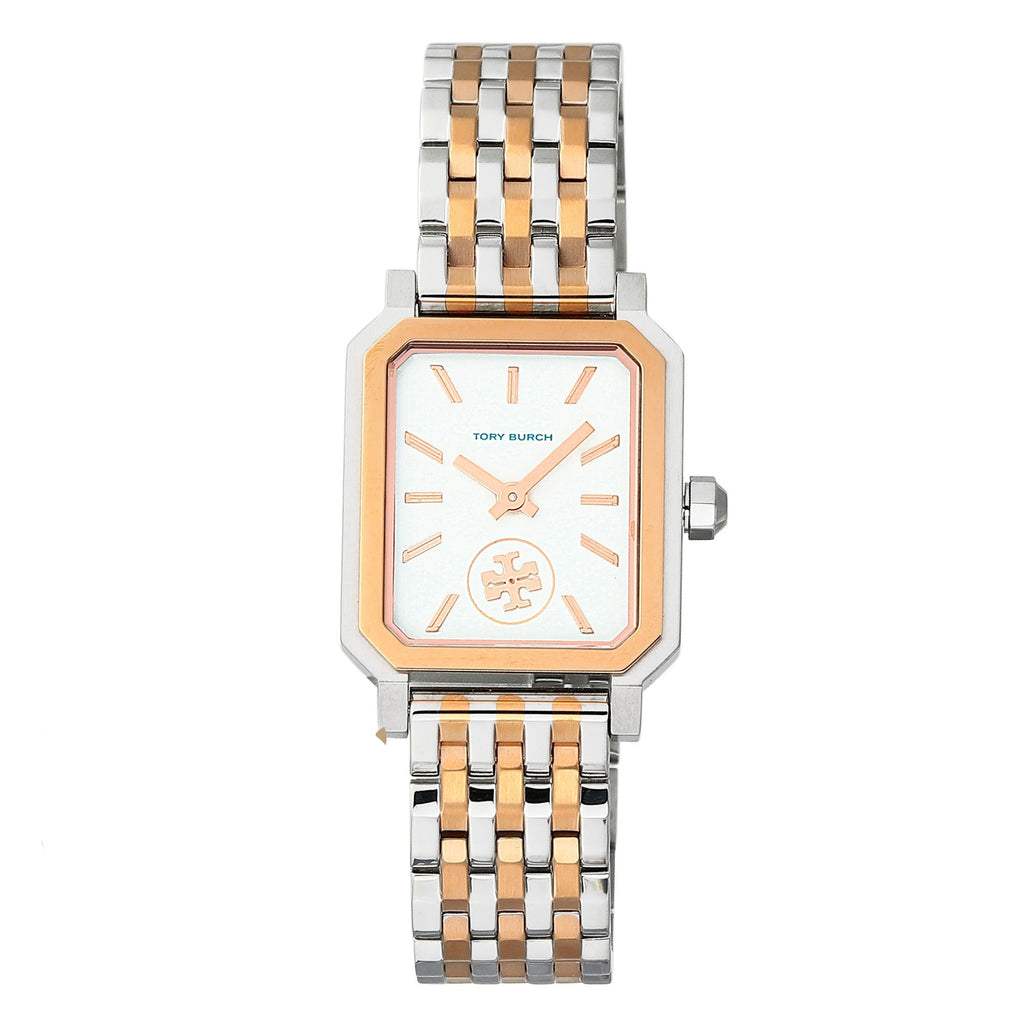 Tory Burch Robinson White Dial Two Tone Steel Strap Watch for Women - TBW1509