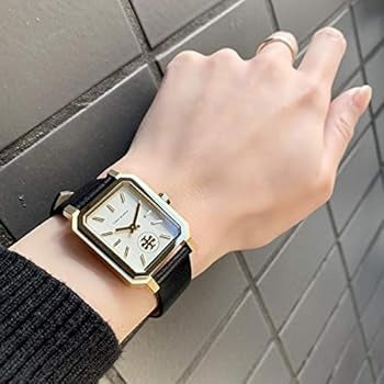 Tory Burch Robinson White Dial Black Leather Strap Watch for Women - TBW1504