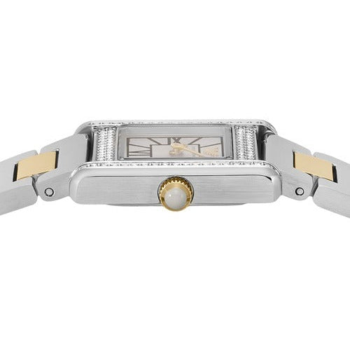Emporio Armani Genni Crystals Silver Dial Two Tone Steel Strap Watch for Women - AR11704