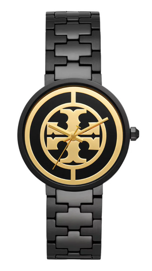 Tory Burch Reva Black Dial Black Steel Strap Watch for Women - TBW4039