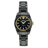 Versace DV One Mini Black Dial Black Steel Strap Watch for Women - VE9F00124