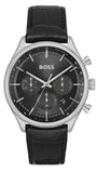 Hugo Boss 1514049 Gregor Chronograph Men's Watch – Black Dial & Black Leather Strap