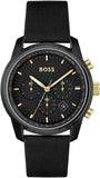 Hugo Boss 1514003 Trace Chronograph Men's Watch – Black Dial & Black Leather Strap