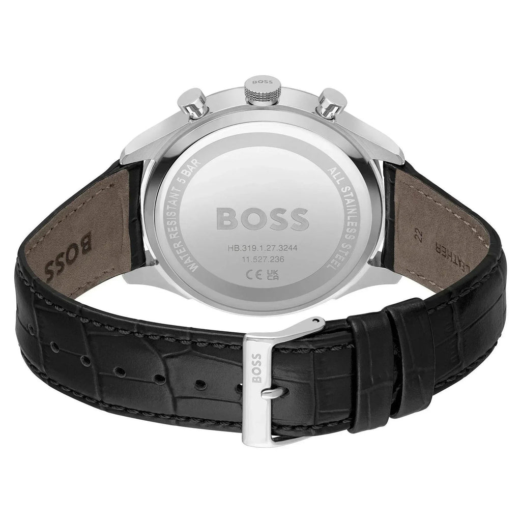 Hugo Boss 1514049 Gregor Chronograph Men's Watch – Black Dial & Black Leather Strap