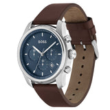 Hugo Boss 1514002 Trace Chronograph Men's Watch – Blue Dial & Brown Leather Strap