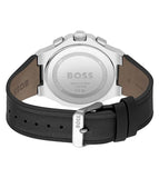 Hugo Boss Taper Chronograph Black Dial Black Leather Strap Watch for Men - 1514085