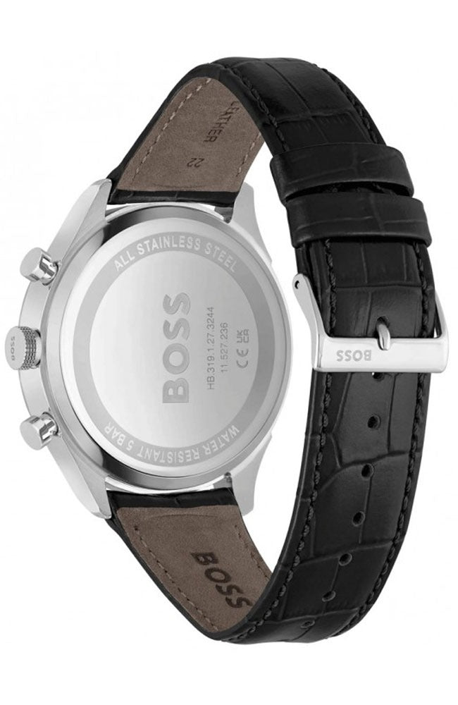 Hugo Boss 1514049 Gregor Chronograph Men's Watch – Black Dial & Black Leather Strap