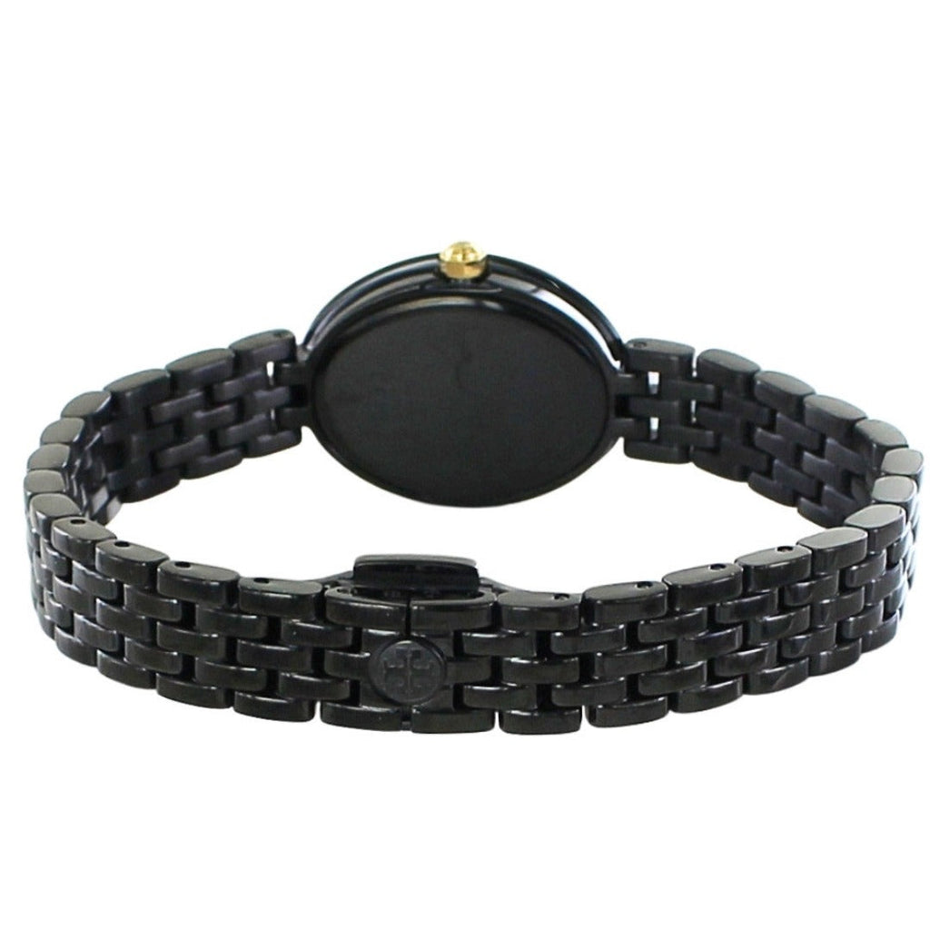 Tory Burch Oval Black Dial Black Steel Strap Watch for Women - TBW6035