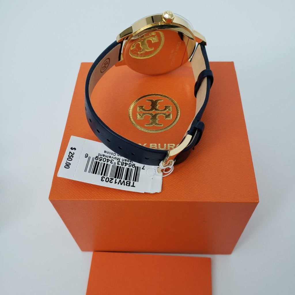 Tory Burch Collins Quartz Blue Dial Blue Leather Strap Watch for Women - TBW1203