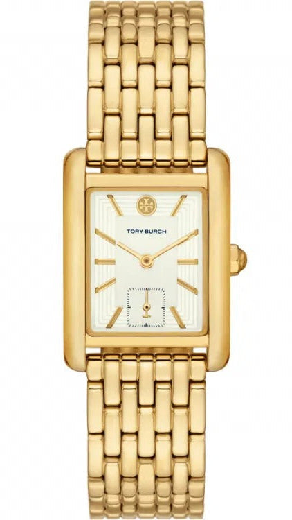 Tory Burch Eleanor White Dial Gold Steel Strap Watch for Women - TBW1060