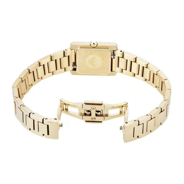 Emporio Armani Genni Crystals Gold Dial Gold Steel Strap Watch for Women  - AR11663