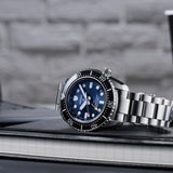 Seiko Prospex Diver Scuba Automatic Blue Dial Silver Steel Strap Watch for Men - SBEJ021