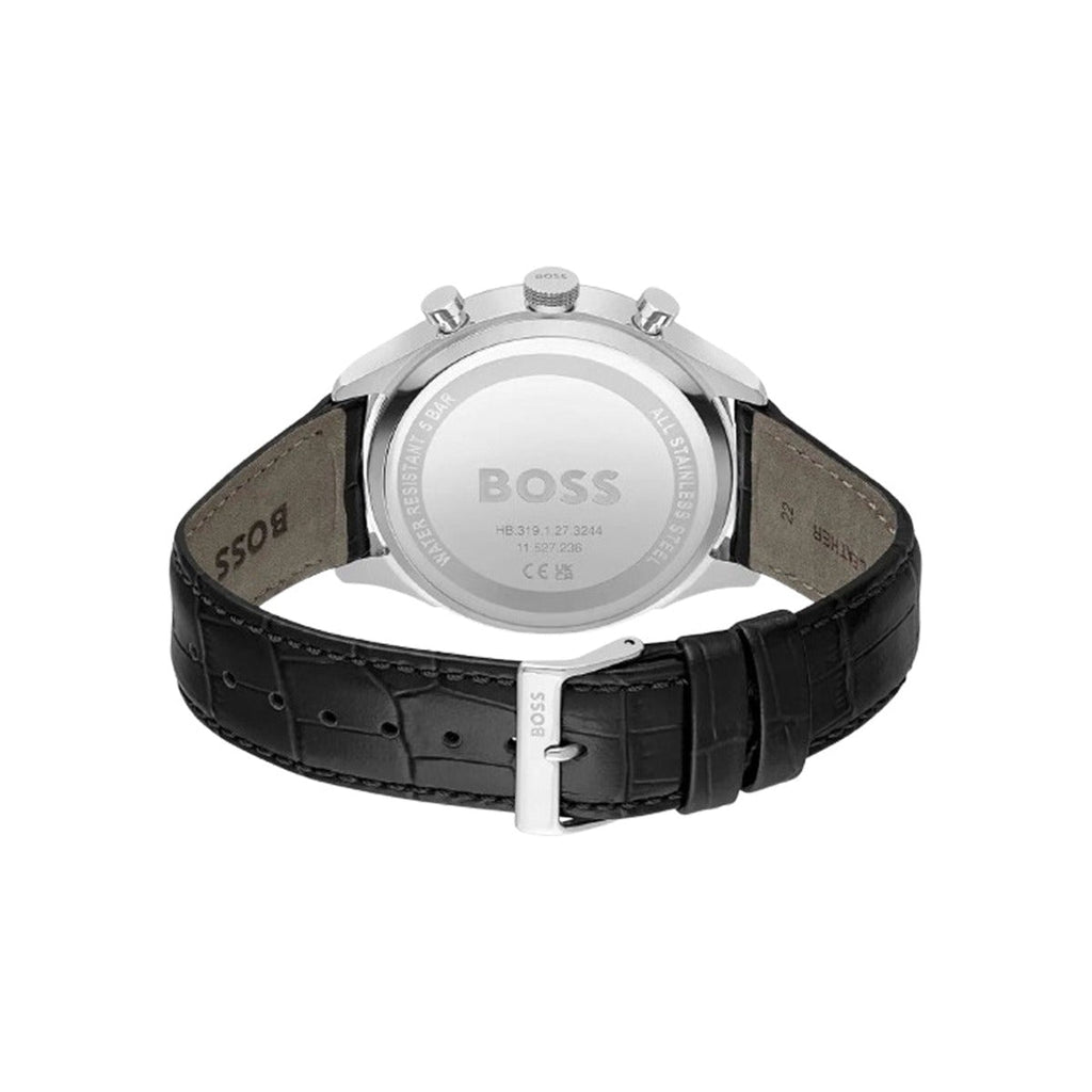 Hugo Boss 1514049 Gregor Chronograph Men's Watch – Black Dial & Black Leather Strap