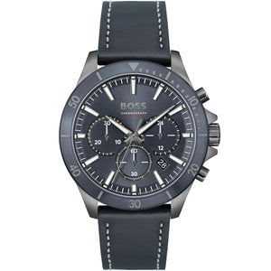 Hugo Boss 1514056 Troper Chronograph Men's Watch – Blue Dial & Blue Leather Strap