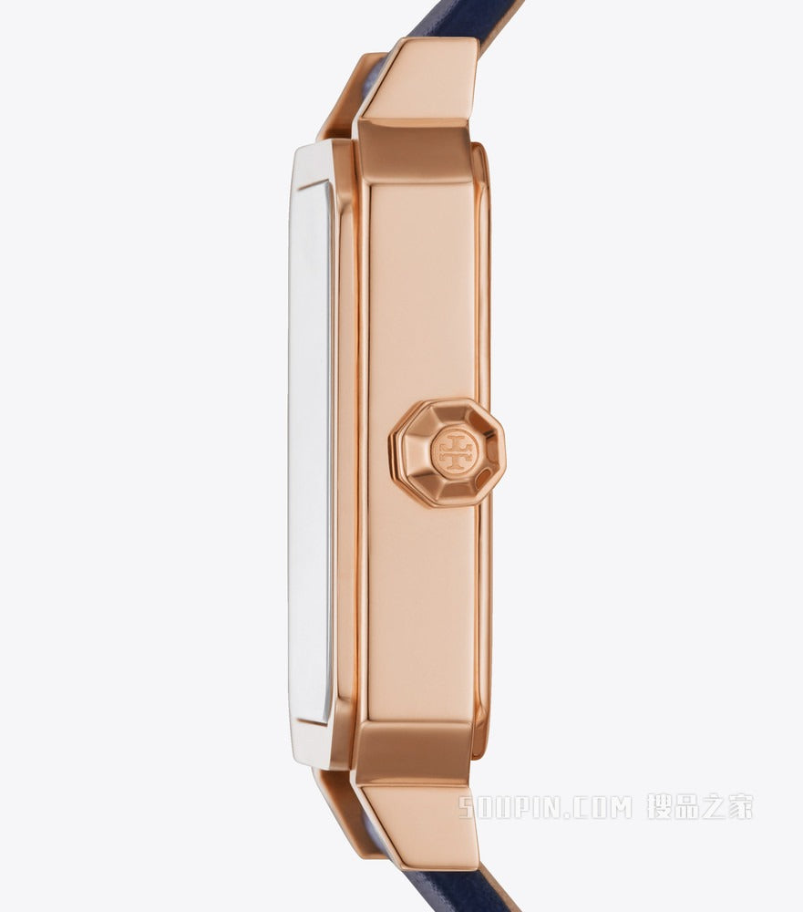 Tory Burch Robinson Quartz Blue Dial Blue Leather Strap Watch for Women - TBW1511