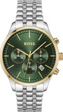 Hugo Boss 1514159 Avery Chronograph Men's Watch – Green Dial & Silver Steel Strap