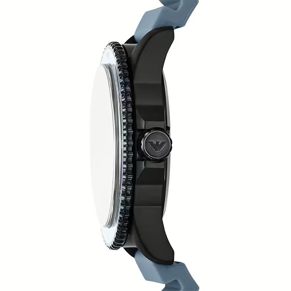 Emporio Armani Sea Explorer Divers Blue Dial Blue Silicone Strap Watch for Men - AR11685