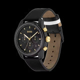 Hugo Boss 1514003 Trace Chronograph Men's Watch – Black Dial & Black Leather Strap