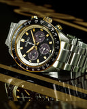 Seiko Prospex Speedtimer Solar Chronograph Black Dial Silver Steel Strap Watch for Men - SSC941